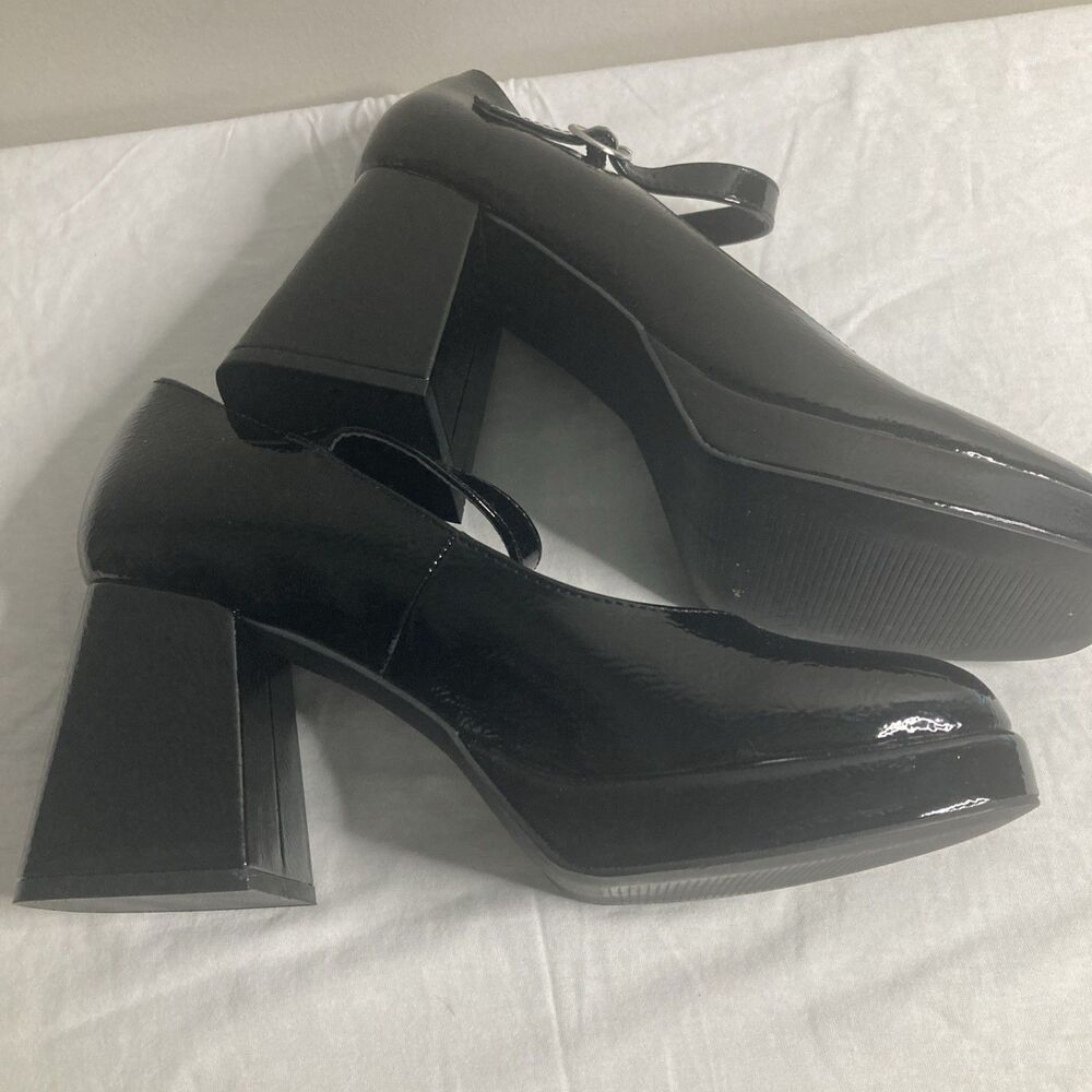 Steve Madden satin mingle platform Mary Jane chunky heel Square Toe 90's Y2K